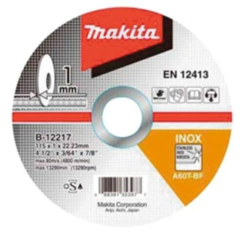 MAKITA | Stainless Steel Cutting Disc 115X1.2X22.23 | MAK/A-D-18764