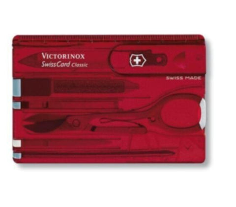 VICTORINOX | Swiss Army Knives Swiss Card Classic 10 Function Multi Utility Swiss Knife Red | 0.7100.T