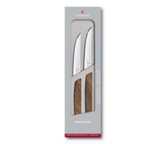 VICTORINOX | Cutlery Swiss Modern Steak Knife Set With Walnut Wood Handles 2 Pieces | 6.9000.12G