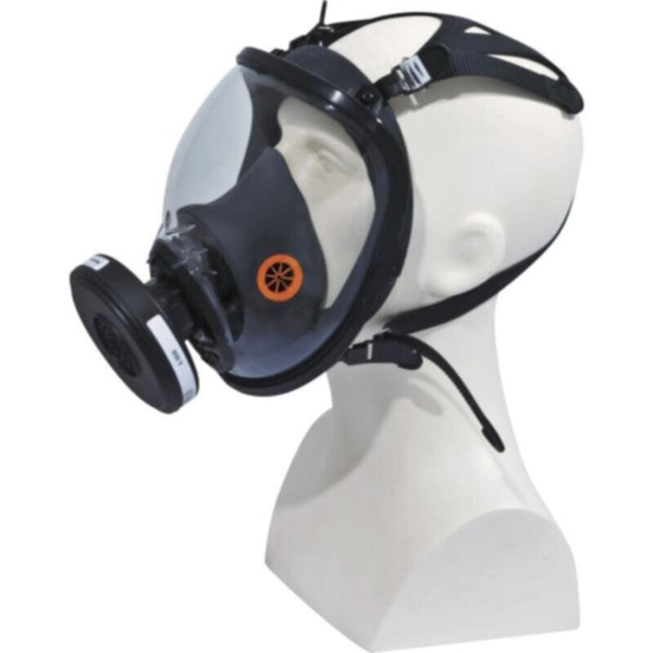 DELTAPLUS | Respiratory Full Face Mask Black-Orange | M9300 (Strap Galaxy)