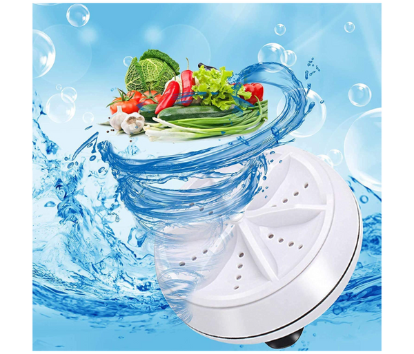 FN- 2 in 1 Ultrasonic Turbo Washing Machine Portable Washer and Rotary Mini Washing Machine - White | JPJ2270