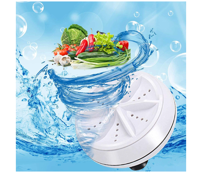 FN- 2 in 1 Ultrasonic Turbo Washing Machine Portable Washer and Rotary Mini Washing Machine - White | JPJ2270