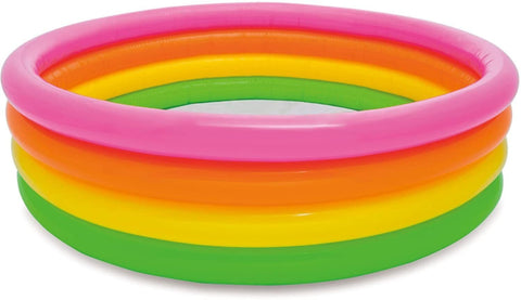 INTEX | Sunset Glow Inflatable Pool 4-Ring Shelf Box 168cx46cm | Ages 3+ | 42156441