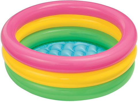 INTEX | Sunset Glow Baby Pool 3-Ring W/ Infl. Floor | Ages 1-3 | 42157107