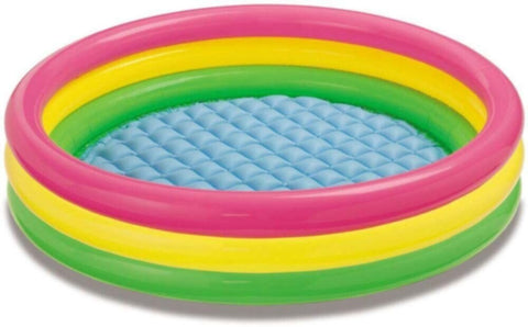 INTEX | Sunset Glow Baby Pool 3-Ring W/ Infl. Floor Shelf Box 147cm*33cm | Ages 2+ | 42157422