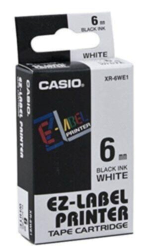 CASIO | Label Printer Tape 6 mm White | XR-6WE1-W-DJ1