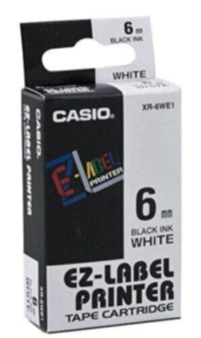 CASIO | Label Printer Tape 6 mm White | XR-6WE1-W-DJ1