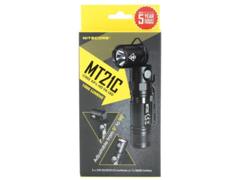 NITECORE | Multi-functional 90 Degree Adjustable Flashlight 1000 Lumens ( Without Battery) | MT21C