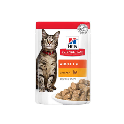 HILL'S | Science Plan Adult Wet Cat Food Chicken Pouches 85gx12