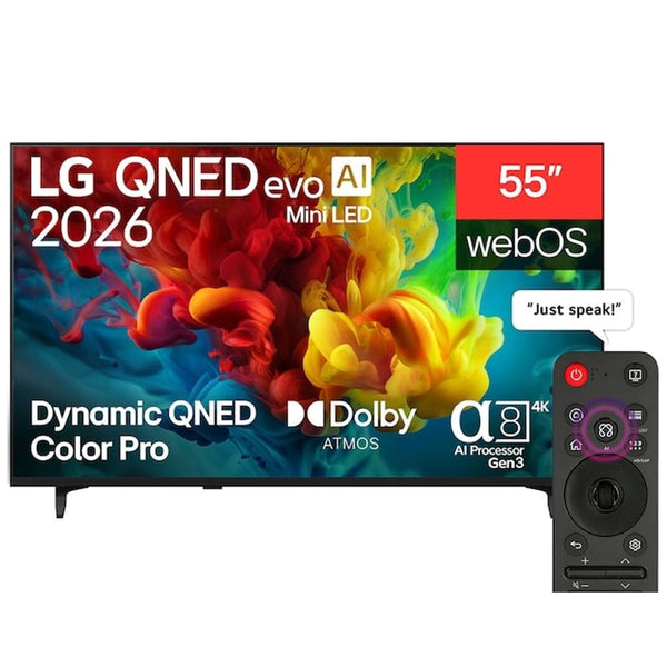LG | 55" QNED evo AI Mini LED 4K Smart TV Dynamic QNED Color Pro Alpha 8 AI Processor Gen3 144Hz FreeSync/VRR WebOS | 55QNED84B6T.AMRG