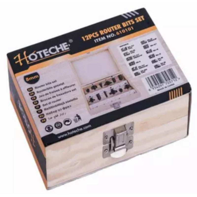 HOTECHE | 12Pcs Router Bits Set 8mm | 610101
