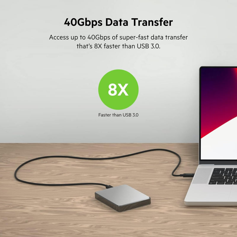 BELKIN | Active Thunderbolt 4 Cable USB Type C Connection with 100W Power Black  | TE0221622