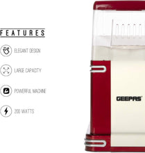 GEEPAS | Oil Free Popcorn Maker 1200W | GPM841