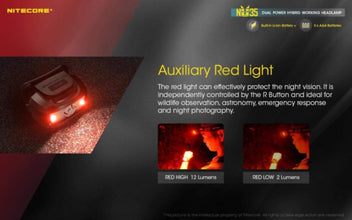 NITECORE | Dual Power Hybrid Working Headlamp 460 Lumens | NU35