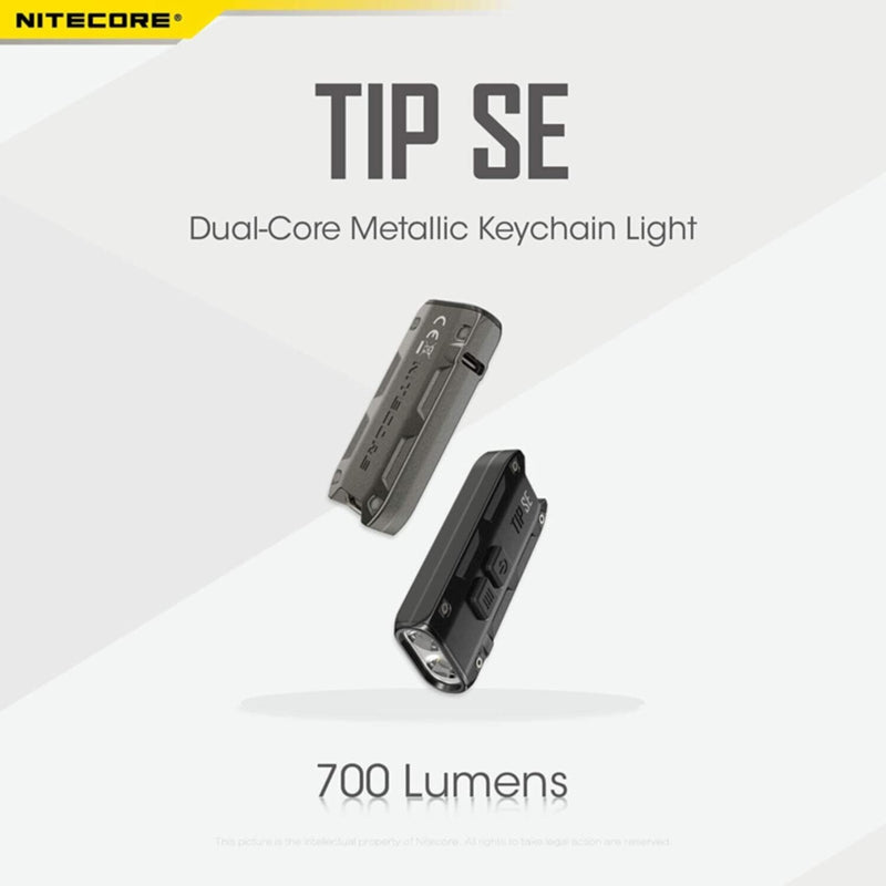 NITECORE | Dual-Core Metallic Keychain Light 700 Lumens Black | TIP SE