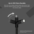 BELKIN | BOOSTâ†‘CHARGE Pro Flex 15W Usb-C Braided Silicone with Lightning 3M Black for Iphone & Ipad | CAA011BT3MBK
