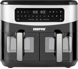 GEEPAS | Dual Basket Digital Air Fryer 10 Ltrs Equipped 2600 W Black | GAF37525