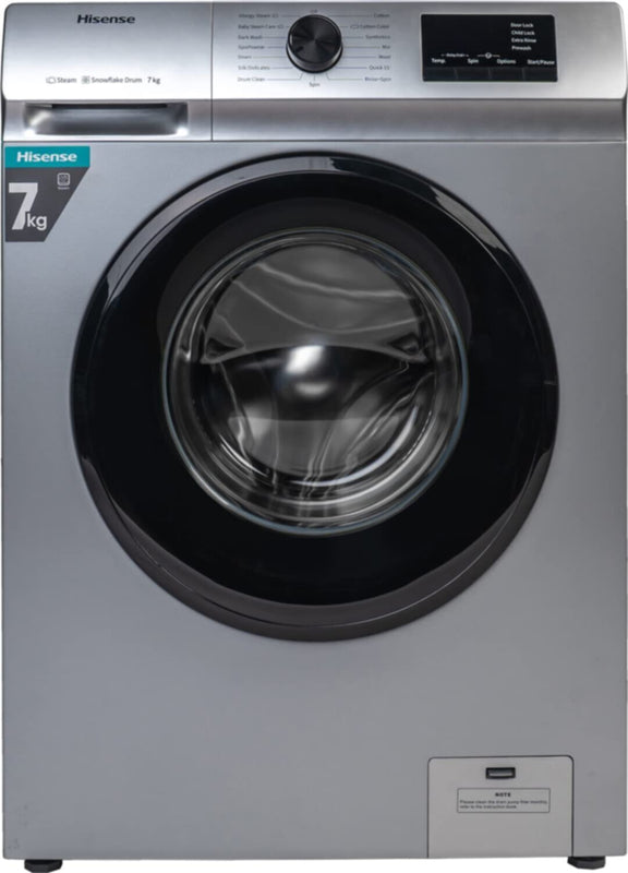 HISENSE | 7.0Kg Fully-Automatic Front Loading Washing Machine Silver | WFVB7012MS