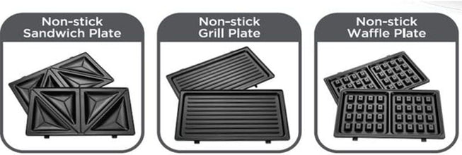 BLACK+DECKER | 3 In 1 Sandwitch Maker 780W | TS2130-B5