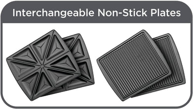 BLACK+DECKER | 2 In 1 4 Slice Sandwich Maker And Grill 1400W | TS4120-B5