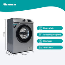 HISENSE | 7.0Kg Fully-Automatic Front Loading Washing Machine Silver | WFVB7012MS
