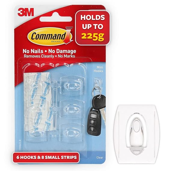 3M | CommandMini Clear Hooks Strips 17006CLR | 3MC103HHL00007