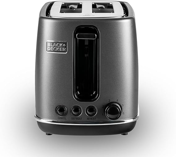 BLACK + DECKER | 2 Slice Toaster 1050W Black | SSET225-B5