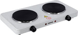 GEEPAS | Electric Double Hotplate with Auto Thermostat White | GHP32014
