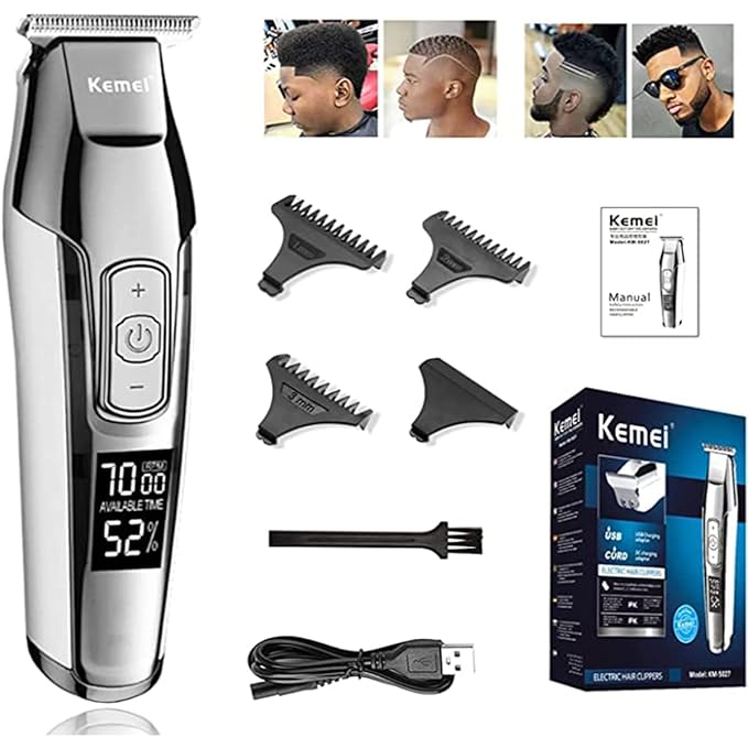 كيمي | ماكينة حلاقة شعر لاسلكية احترافية للرجال | KM-5027-USB