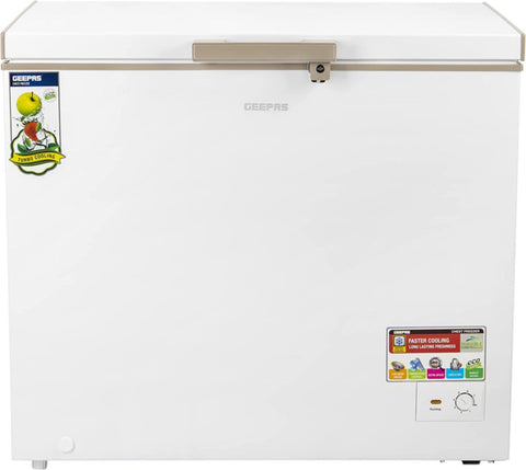 GEEPAS | Chest Freezer 300Ltr 140W White | GCF3006WAH