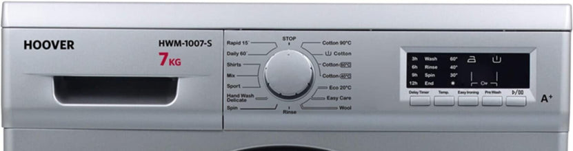 HOOVER | 7KG Front Load Washing Machine 1000RPM Silver | HWM-1007-S