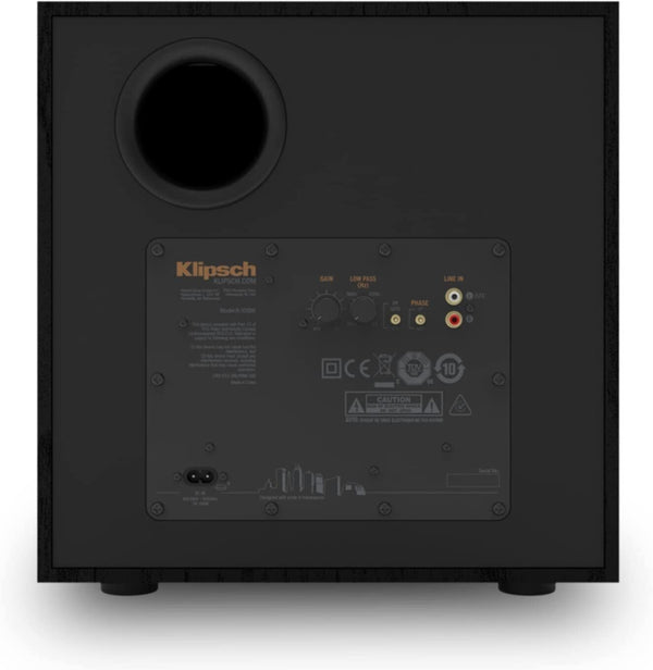 KLIPSCH | 10" Powered Subwoofer Black Textured Wood Grain Vinyl Single | R-101SW