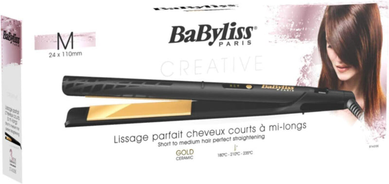 BABYLISS | Hair Straightener Gold Ceramic 3 Temperatures LED 24mm | ST 420 SDE