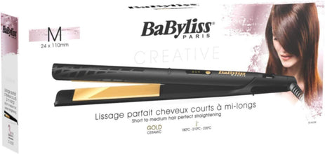 BABYLISS | Hair Straightener Gold Ceramic 3 Temperatures LED 24mm | ST 420 SDE