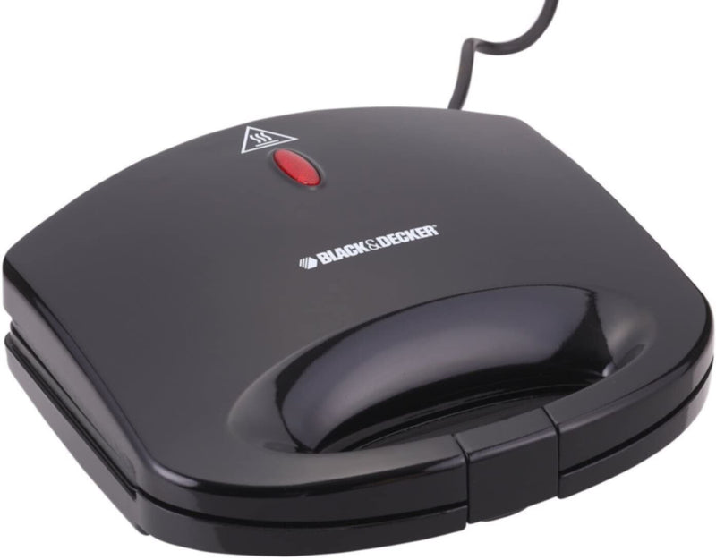 BLACK + DECKER | 2 Slice Non-Stick Sandwich Maker Black 600W |  TS1000-B5