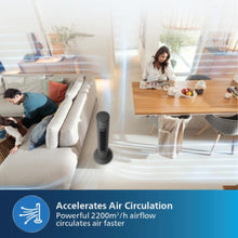 PHILIPS | 5000 Series Bladeless Technology Tower Fan with Touchscreen Panel and Remote Control Black | CX5535/11