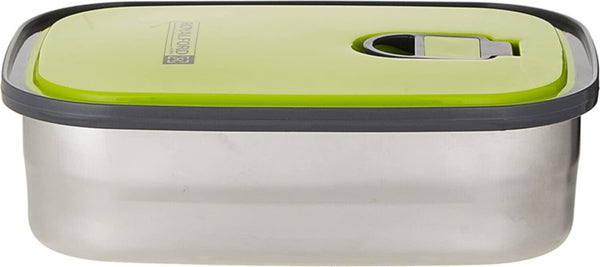 ROYALFORD | Rectangle Stainless Steel Tiffin Box 680ML Green-Portable Food Storage Container, Clip | RF7014