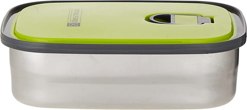 ROYALFORD | Rectangle Stainless Steel Tiffin Box 680ML Green-Portable Food Storage Container, Clip | RF7014