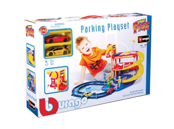 BBURAGO | 1:43 Collezione Streetfire Parking Playset Incl. 2 Cars | 47530025