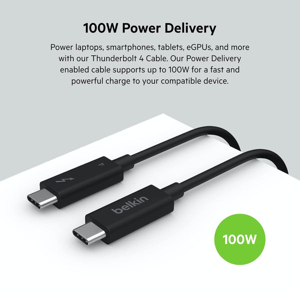 BELKIN | Active Thunderbolt 4 Cable USB Type C Connection with 100W Power Black  | TE0221622
