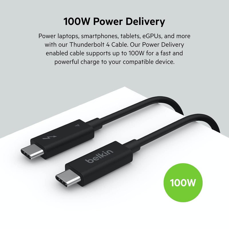 BELKIN | Active Thunderbolt 4 Cable USB Type C Connection with 100W Power Black  | TE0221622