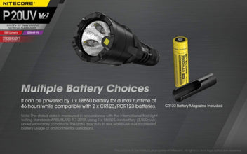 NITECORE | White+UV Dual Output Tactical Flashlight 1000 Lumens 320mW UV | P20UV V2