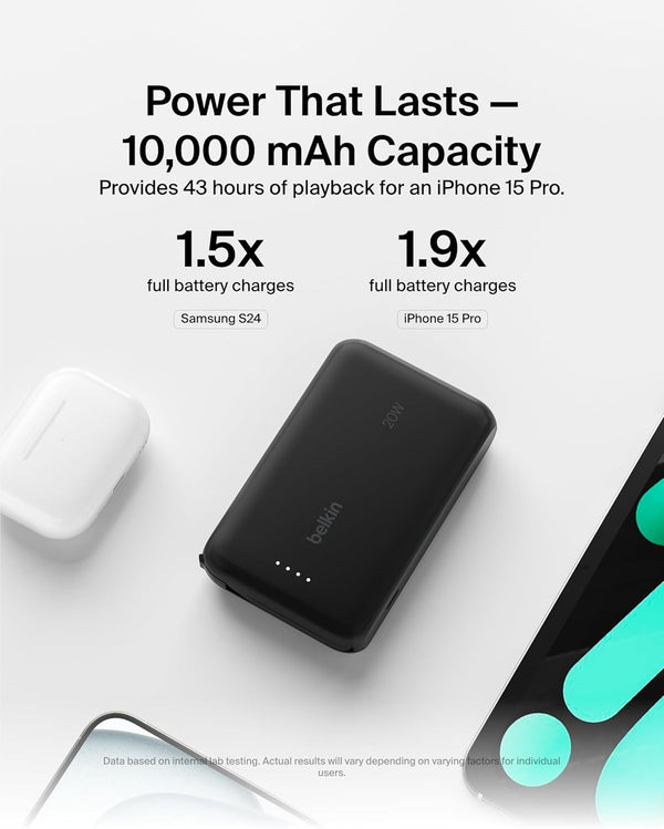 BELKIN | BoostCharge Portable Power Bank 10000mAh 20W Black | TE0227076