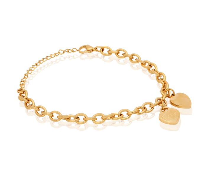 Heart Design Chain Bracelet Gold 32923 | JPB6836