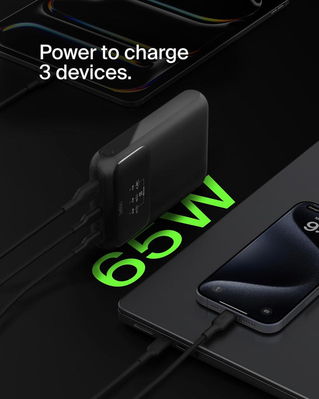 BELKIN | BoostCharge Pro 3 Port Laptop Power Bank 65W 20000mAH | TE0222538