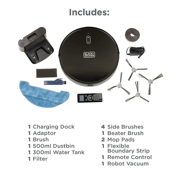 BLACK+DECKER | 2 In 1 Robotic Vacuum And Mop | BRVA425B00-B5