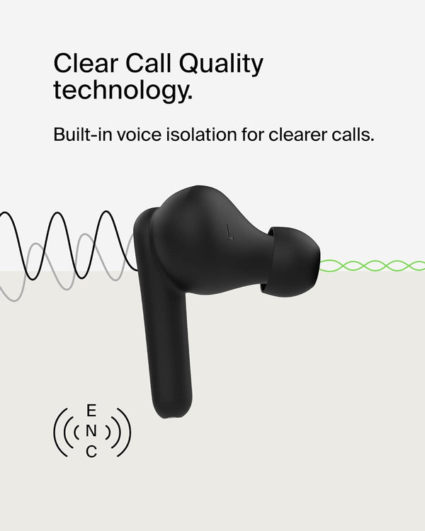 BELKIN | Soundform Rhythm True Wireless Earbuds With Built In Mic Black | TE0218283