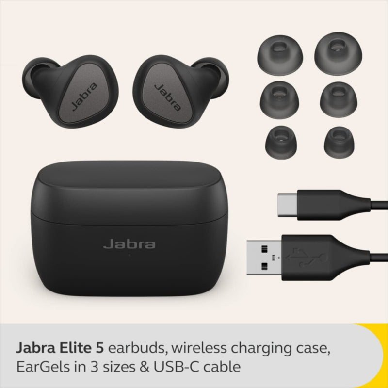 JABRA | Elite 5 True Wireless In-Ear Headphones with Active Noise Cancellation Black | 100-99181000-60