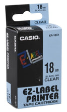 CASIO | Label Printer Black On Clear Tapes 18mm | XR-18X1-W-DJ1
