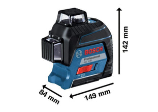 BOSCH | Professional Line Laser with Self Levelling 30m Range 120m Range with receiver, IP 54 (Blue) | GLL 3-80